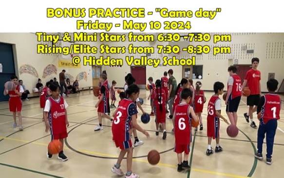 Bonus practice: “game time” Fri – May 10 @ Hidden Valley School